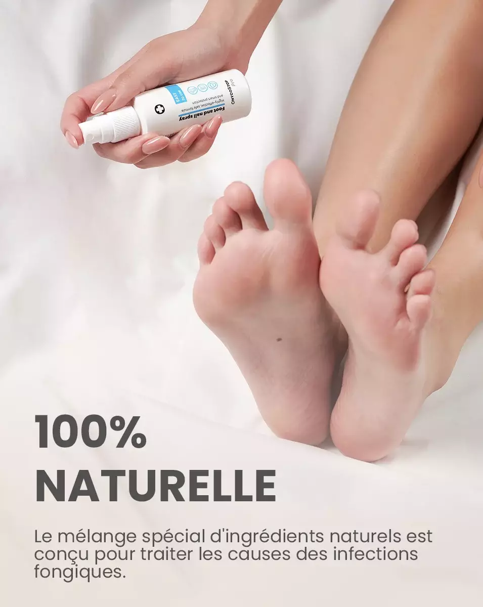 Des jambes saines vaporisées avec le spray Onycostop Pro