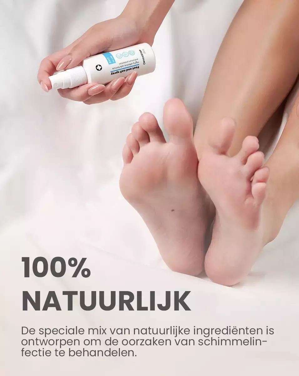 Gezonde benen besproeid met OnycostopPro spray.